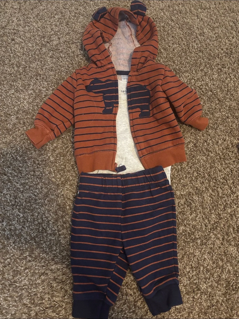 Baby Boys Hoodie & Pant Set - Rust, Navy, Gray, Blue - Picture 2 of 8